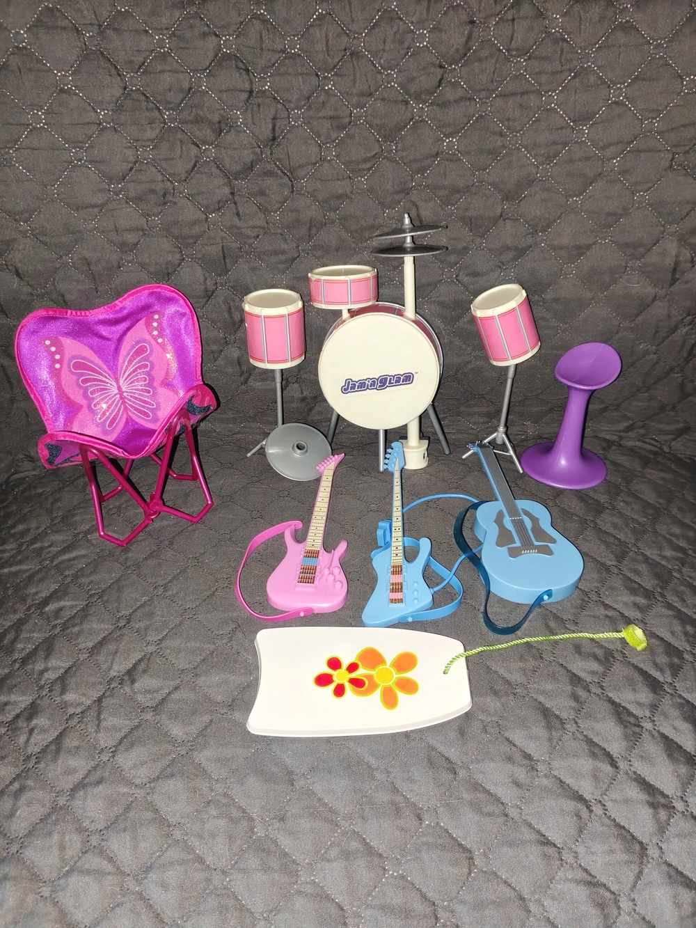 Vintage Barbie Jam 'N Glam Instrument Lot And More.